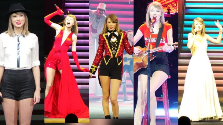 Taylor Swift in Bright, Burning Red in Manila