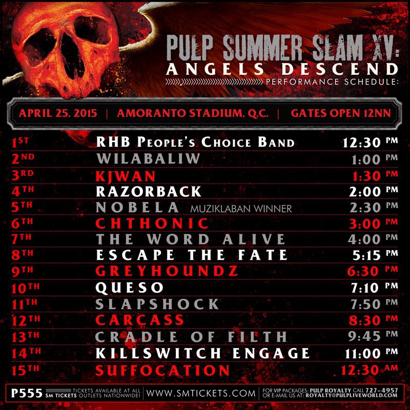 Pulp Summer Slam 2015 Philippine Concerts