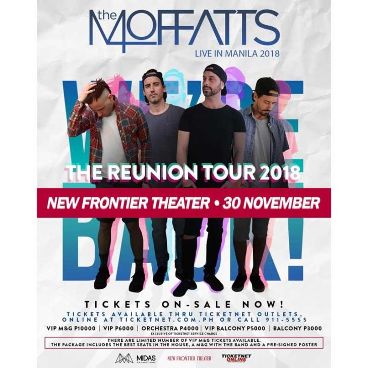 The Moffatts will return to Manila for their Reunion Tour