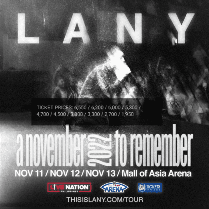 LANY returning to Manila for four nights in November.