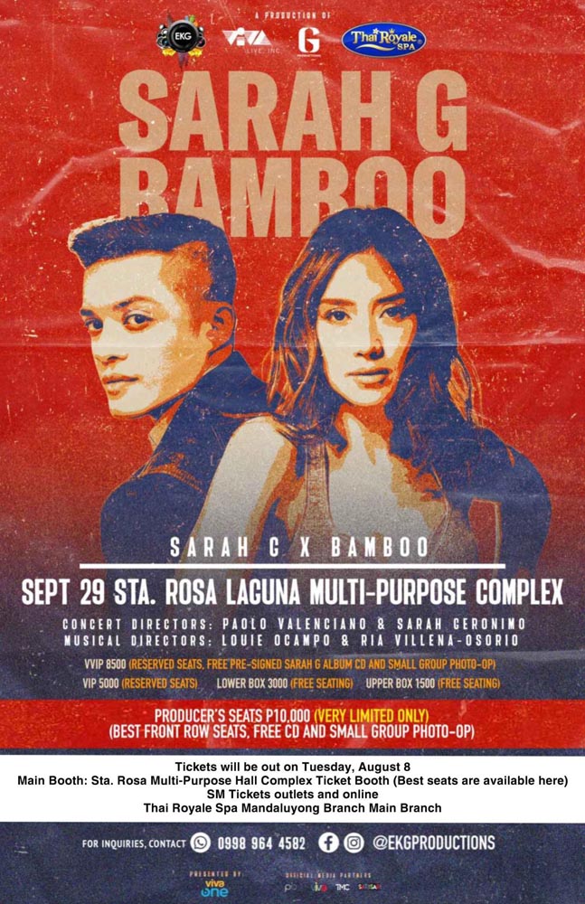 Sarah Geronimo and Bamboo Live in Sta. Rosa, Laguna Philippine Concerts