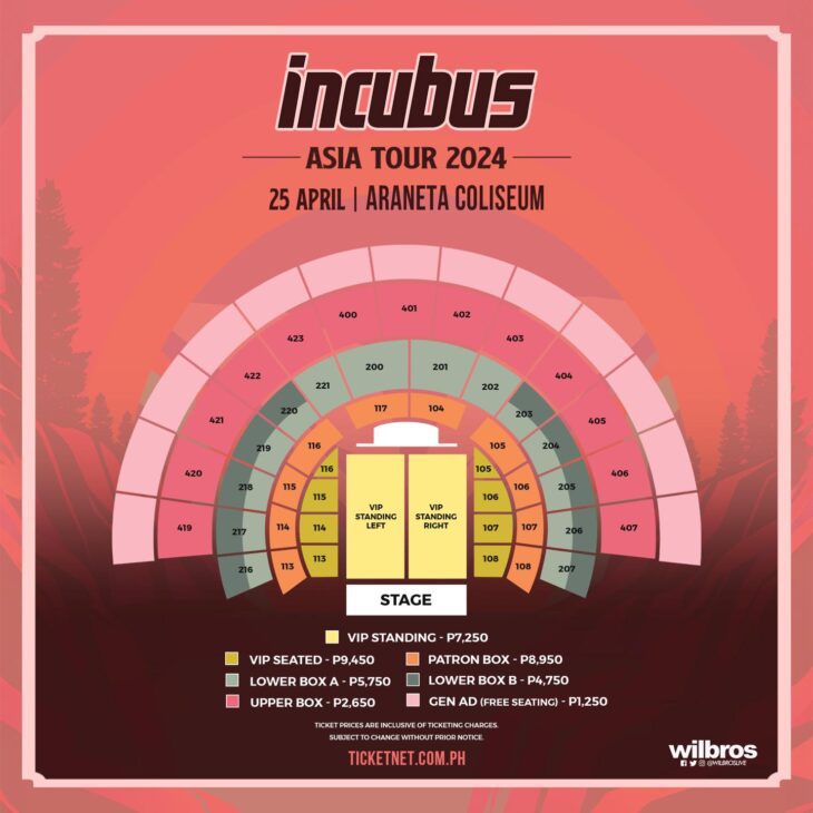 Incubus Coming To Manila for Asia Tour 2024 on April 25 Philippine