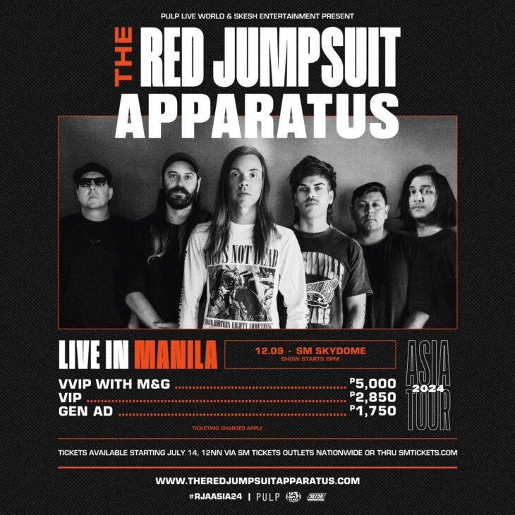 The Red Jumpsuit Apparatus Live in Manila and Davao 2024