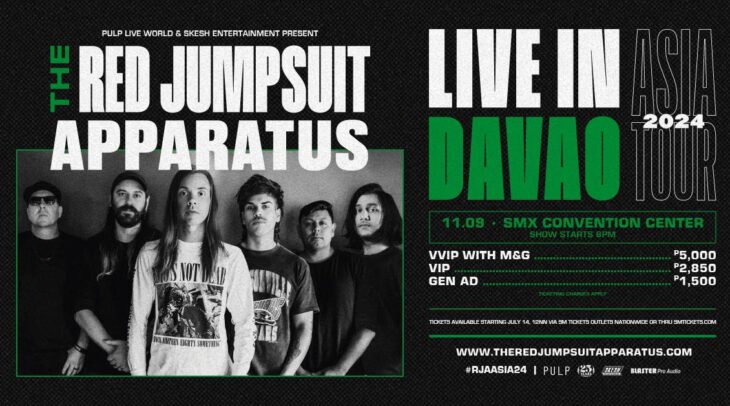 The Red Jumpsuit Apparatus to Stage First-Ever Concert in Davao