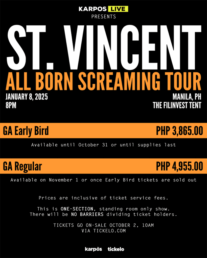 St. Vincent Live in Manila Tickets