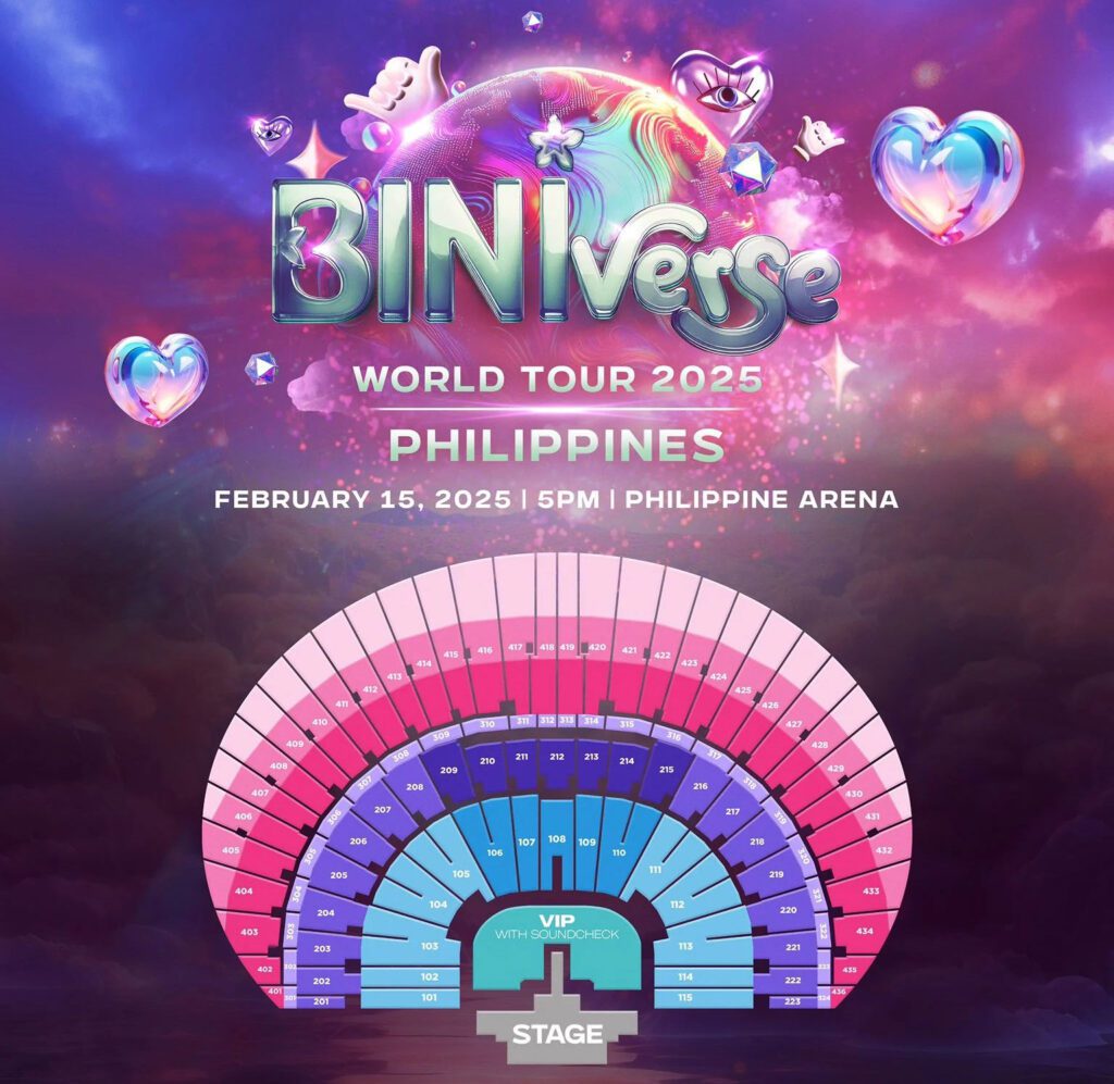 BINI Concert Philippine Arena Seat Plan